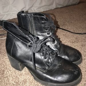 Black chunky boots